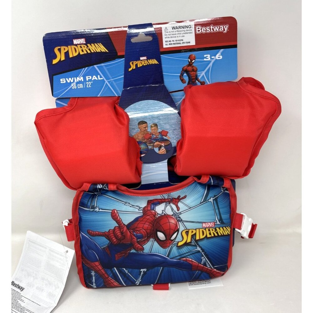 Marvel Spiderman Swim Pal Vest Kids Float Swimming Jacket Ages 3-6